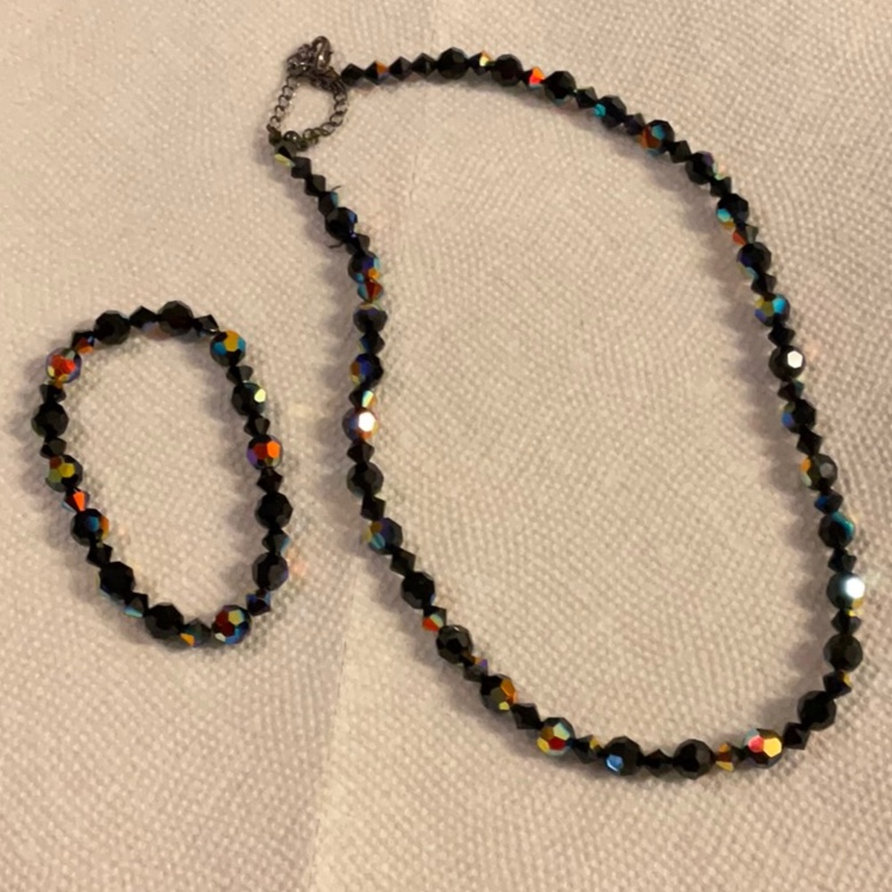 Multi color Austrian crystal necklace and bracelet. Brand new!